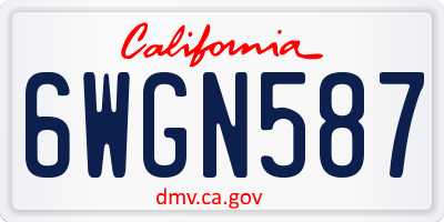 CA license plate 6WGN587