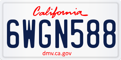 CA license plate 6WGN588