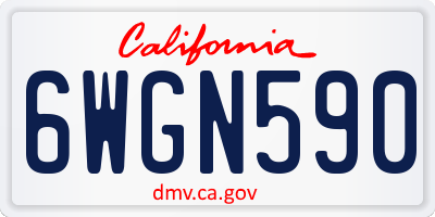 CA license plate 6WGN590