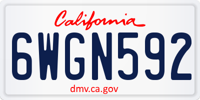 CA license plate 6WGN592