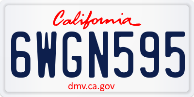 CA license plate 6WGN595