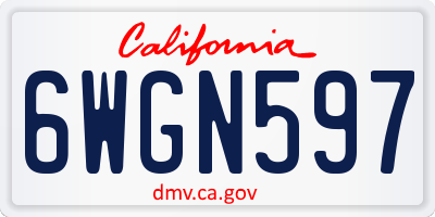 CA license plate 6WGN597