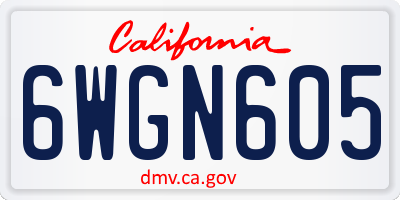CA license plate 6WGN605