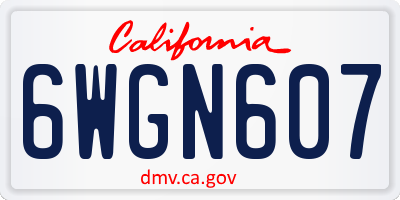 CA license plate 6WGN607