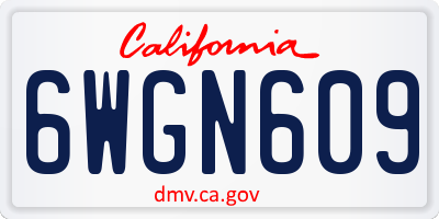 CA license plate 6WGN609