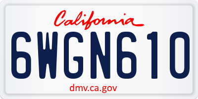 CA license plate 6WGN610