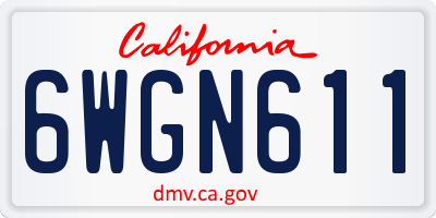 CA license plate 6WGN611
