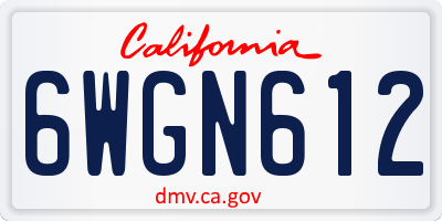 CA license plate 6WGN612