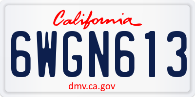 CA license plate 6WGN613