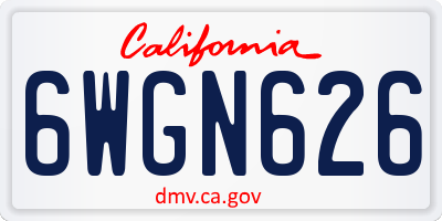 CA license plate 6WGN626