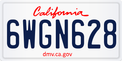 CA license plate 6WGN628