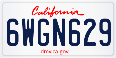 CA license plate 6WGN629