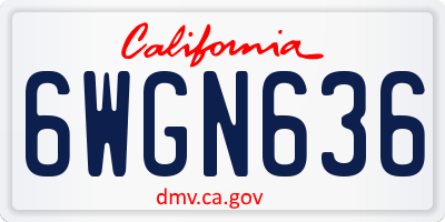 CA license plate 6WGN636