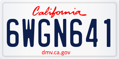 CA license plate 6WGN641