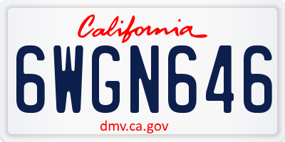 CA license plate 6WGN646