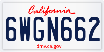 CA license plate 6WGN662