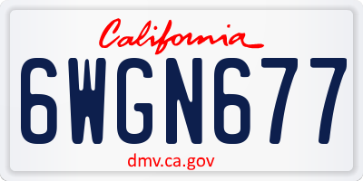 CA license plate 6WGN677