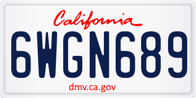 CA license plate 6WGN689
