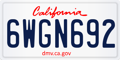 CA license plate 6WGN692