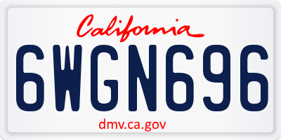 CA license plate 6WGN696