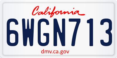 CA license plate 6WGN713