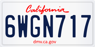 CA license plate 6WGN717