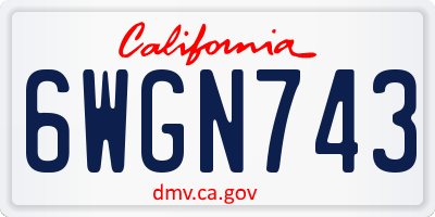 CA license plate 6WGN743