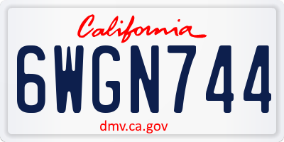 CA license plate 6WGN744