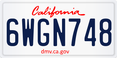 CA license plate 6WGN748