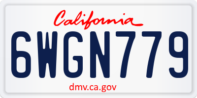 CA license plate 6WGN779