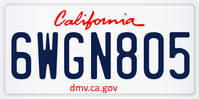 CA license plate 6WGN805