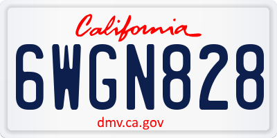 CA license plate 6WGN828