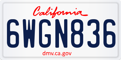 CA license plate 6WGN836