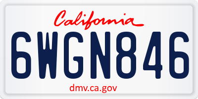 CA license plate 6WGN846