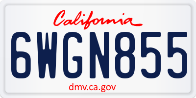 CA license plate 6WGN855