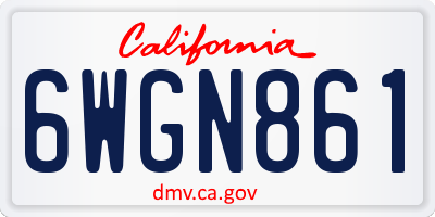 CA license plate 6WGN861