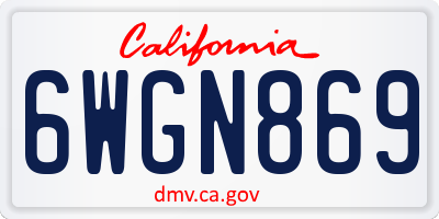 CA license plate 6WGN869
