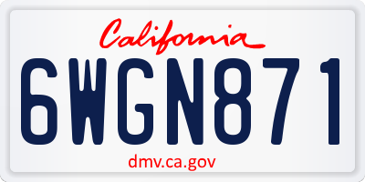 CA license plate 6WGN871