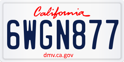 CA license plate 6WGN877
