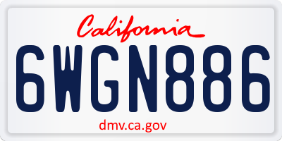 CA license plate 6WGN886