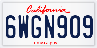 CA license plate 6WGN909