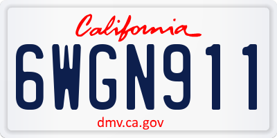 CA license plate 6WGN911