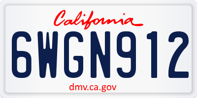 CA license plate 6WGN912