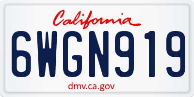 CA license plate 6WGN919