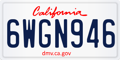 CA license plate 6WGN946