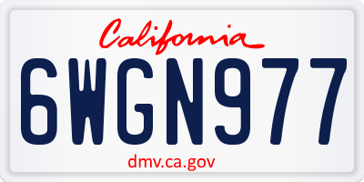 CA license plate 6WGN977