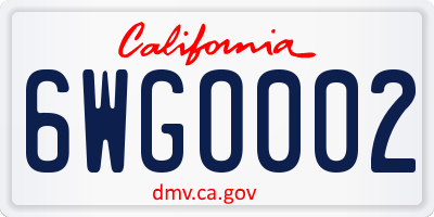 CA license plate 6WGO002