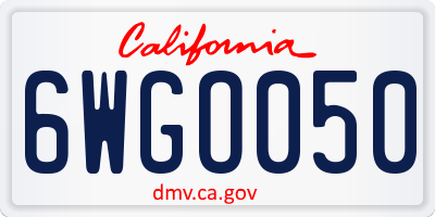 CA license plate 6WGO050