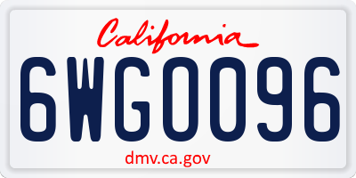 CA license plate 6WGO096