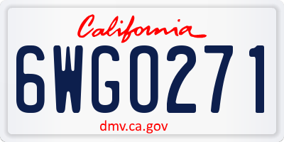 CA license plate 6WGO271